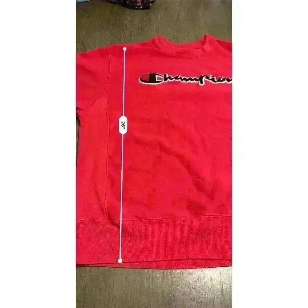 Vintage Champion Women’s Large Red Reverse Weave Sweatshirt Pullover - Picture 10 of 11